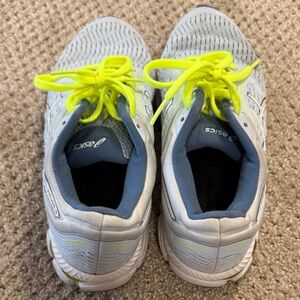 Asics Kids Sneakers - Light Gray and Neon Yellow